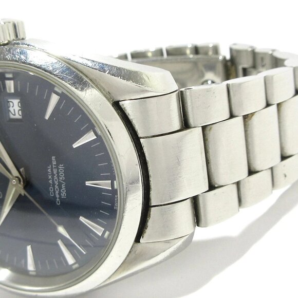 Auth OMEGA Seamaster Aqua Terra Co-Axial 2504.80 8******* Dark Navy Wrist Watch - Picture 3 of 11